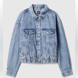 GAP NWT Light Blue Denim Jean Bomber Jacket Women’s Y2K Vintage Streetwear Small